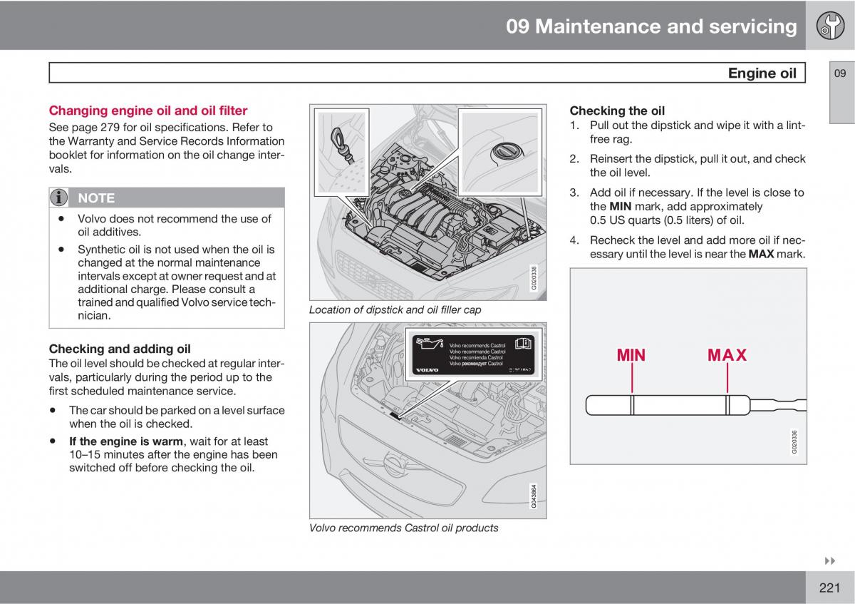 Volvo C30 owners manual / page 221