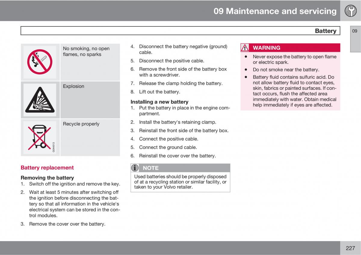 Volvo C30 owners manual / page 227