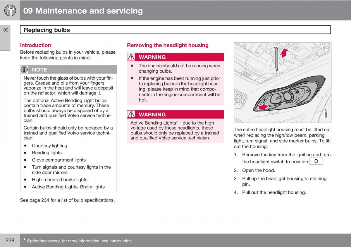 Volvo C30 owners manual / page 228