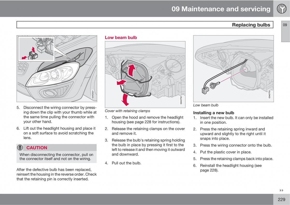 Volvo C30 owners manual / page 229