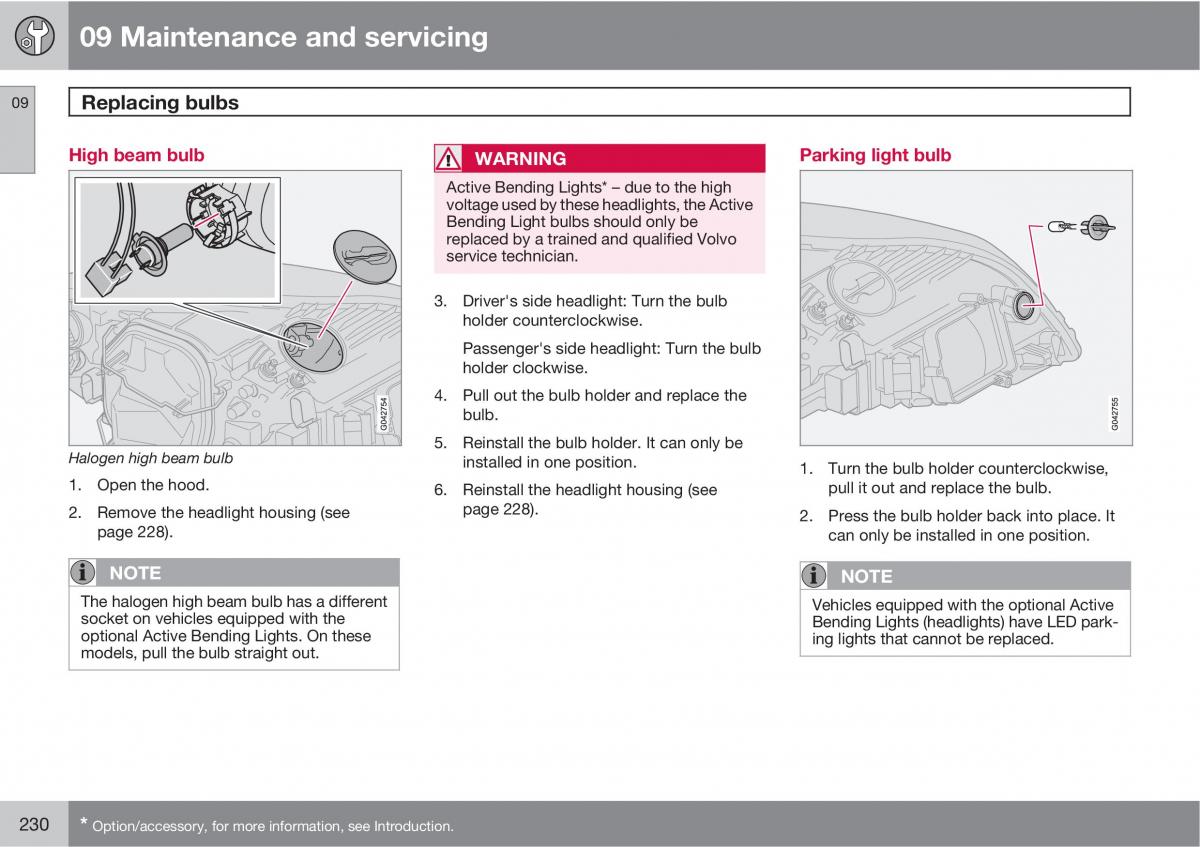 Volvo C30 owners manual / page 230