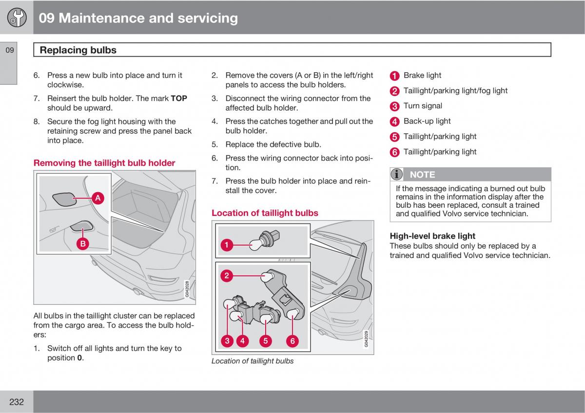 Volvo C30 owners manual / page 232