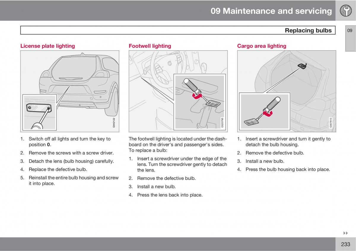 Volvo C30 owners manual / page 233