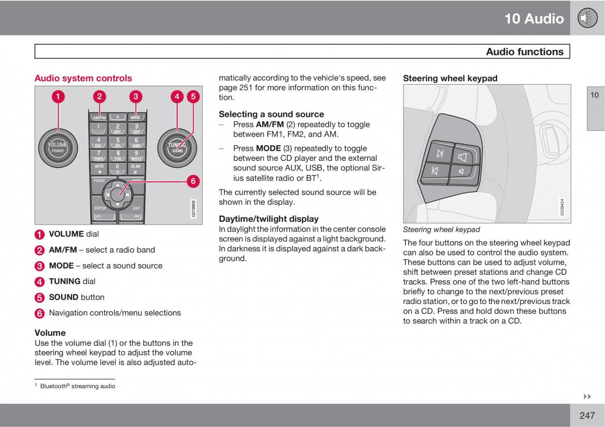 Volvo C30 owners manual / page 247