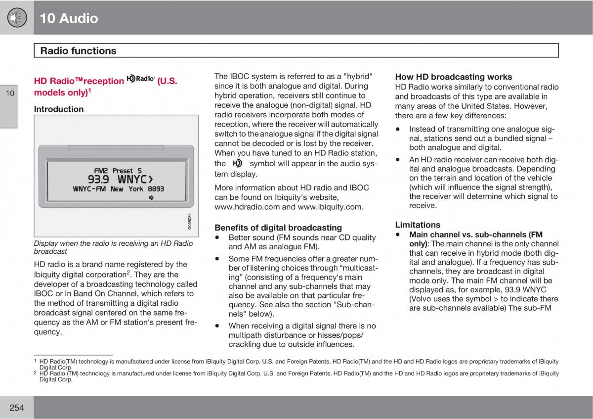 Volvo C30 owners manual / page 254