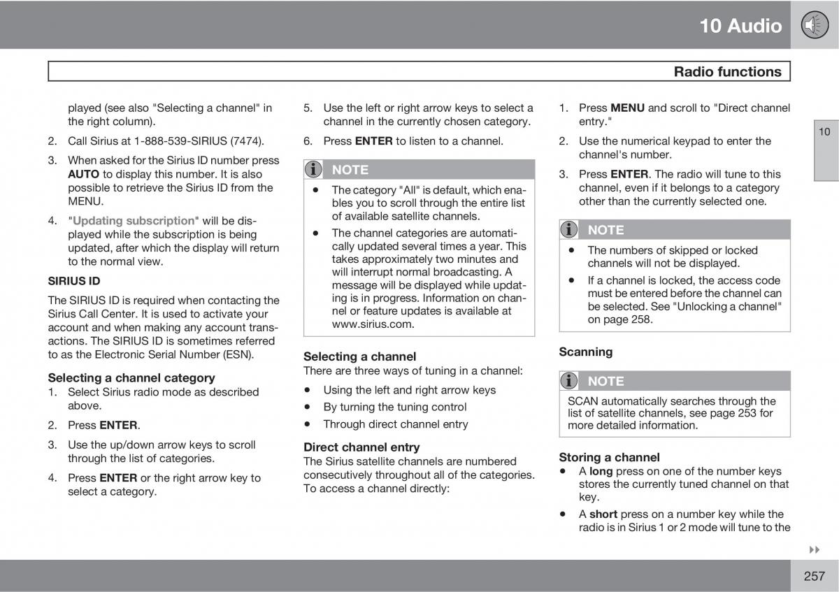 Volvo C30 owners manual / page 257