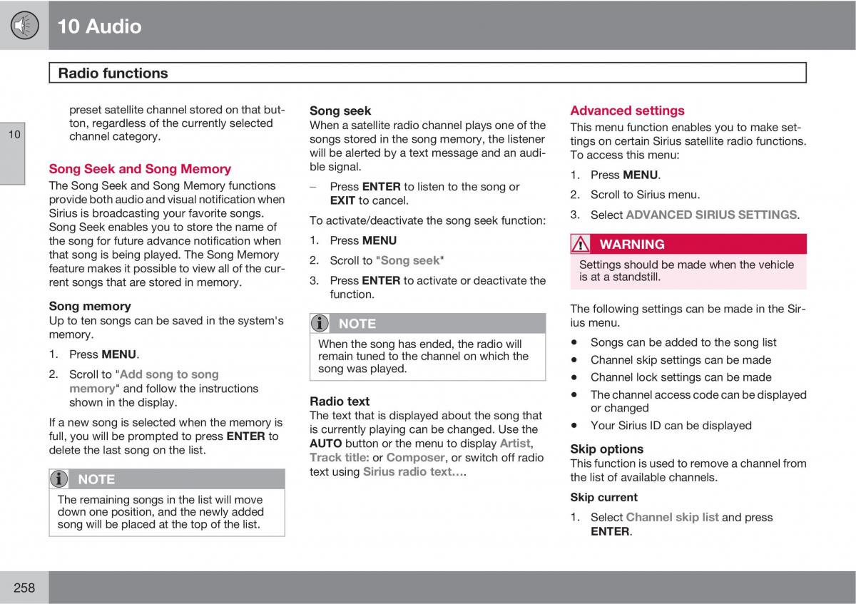 Volvo C30 owners manual / page 258