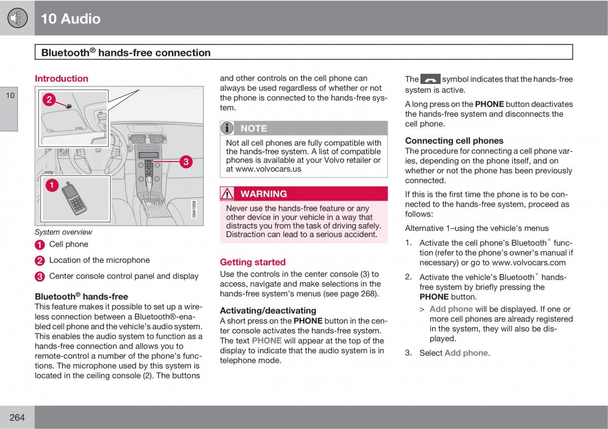 Volvo C30 owners manual / page 264