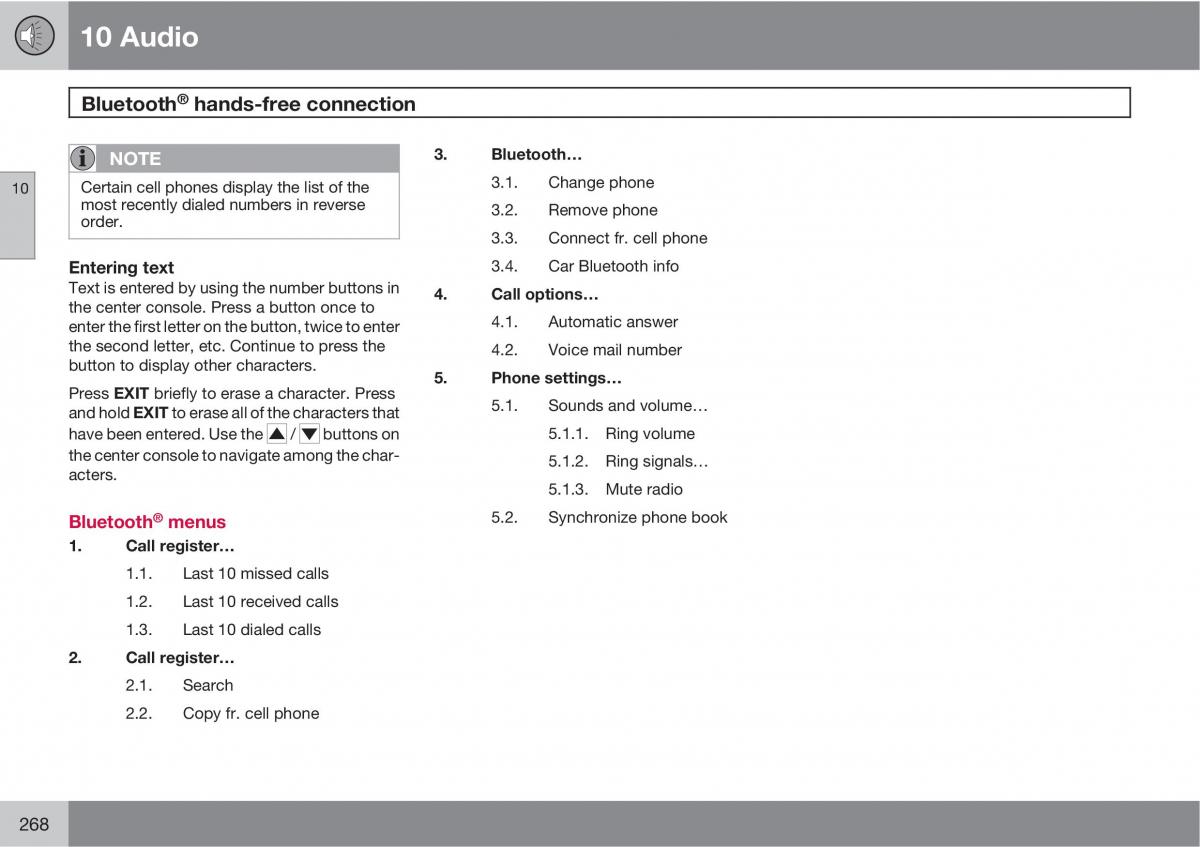 Volvo C30 owners manual / page 268