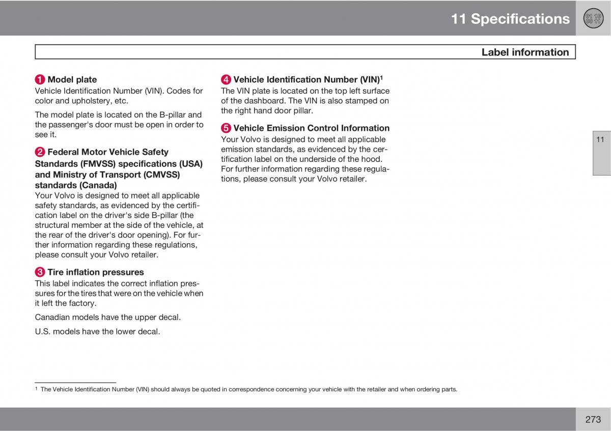 Volvo C30 owners manual / page 273