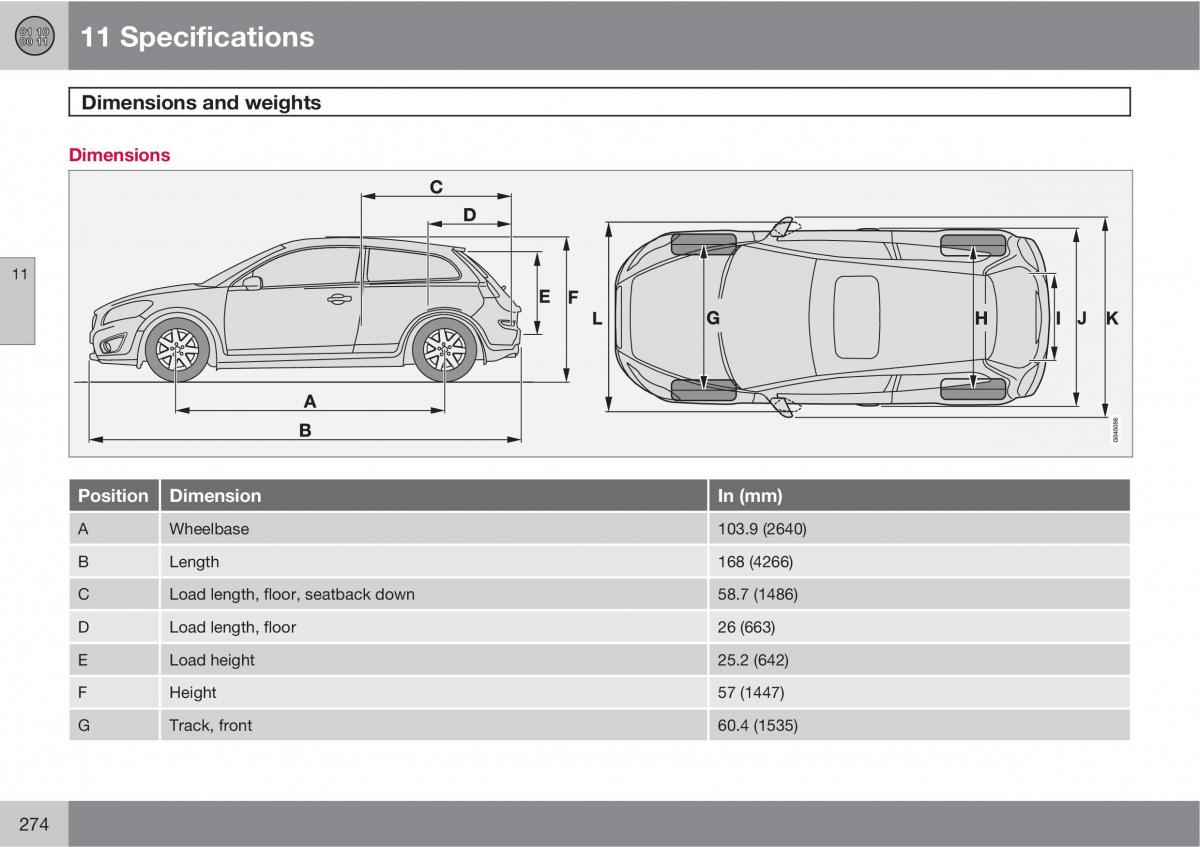 Volvo C30 owners manual / page 274