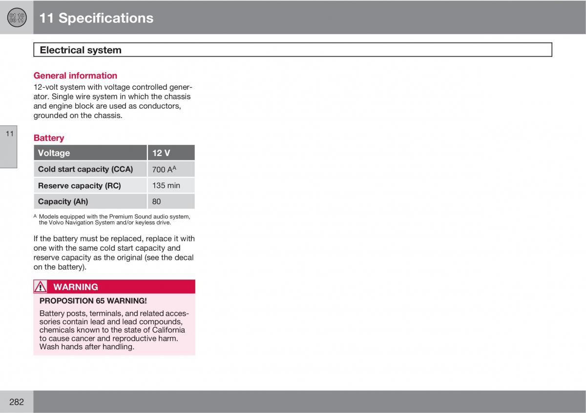 Volvo C30 owners manual / page 282