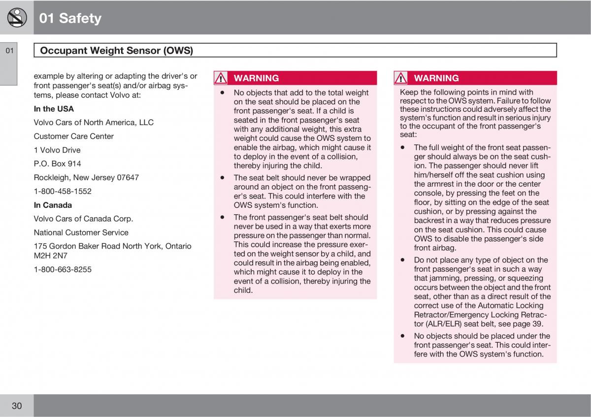 Volvo C30 owners manual / page 30