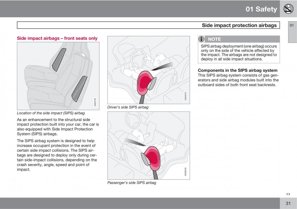 Volvo C30 owners manual / page 31