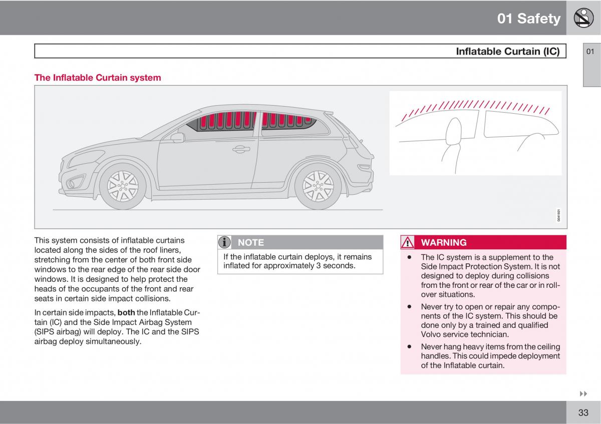 Volvo C30 owners manual / page 33