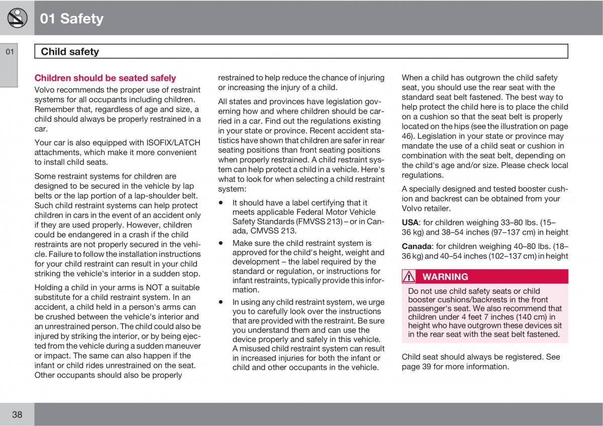 Volvo C30 owners manual / page 38