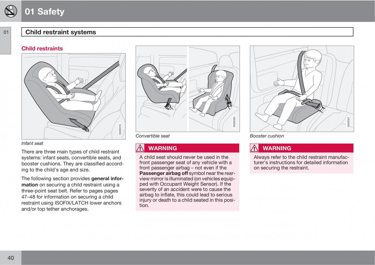 Volvo C30 owners manual / page 40