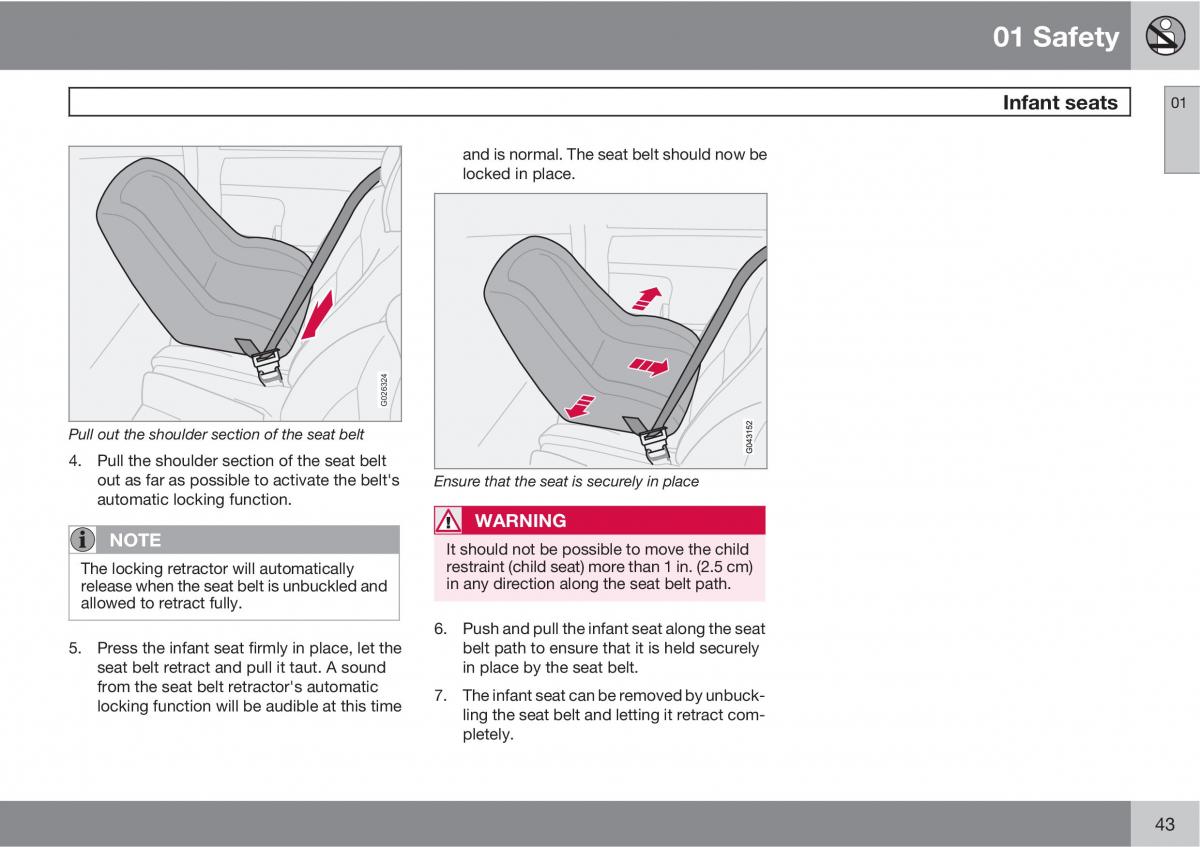 Volvo C30 owners manual / page 43