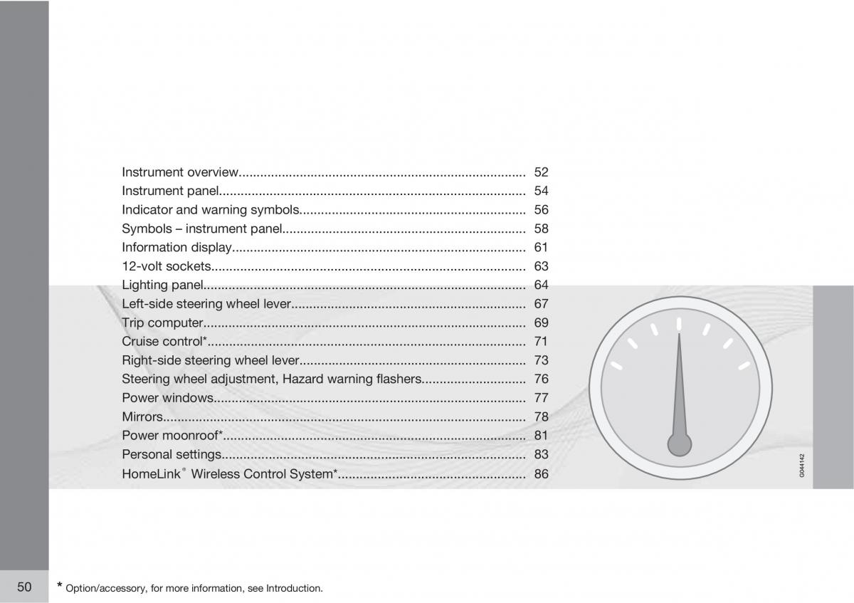 Volvo C30 owners manual / page 50