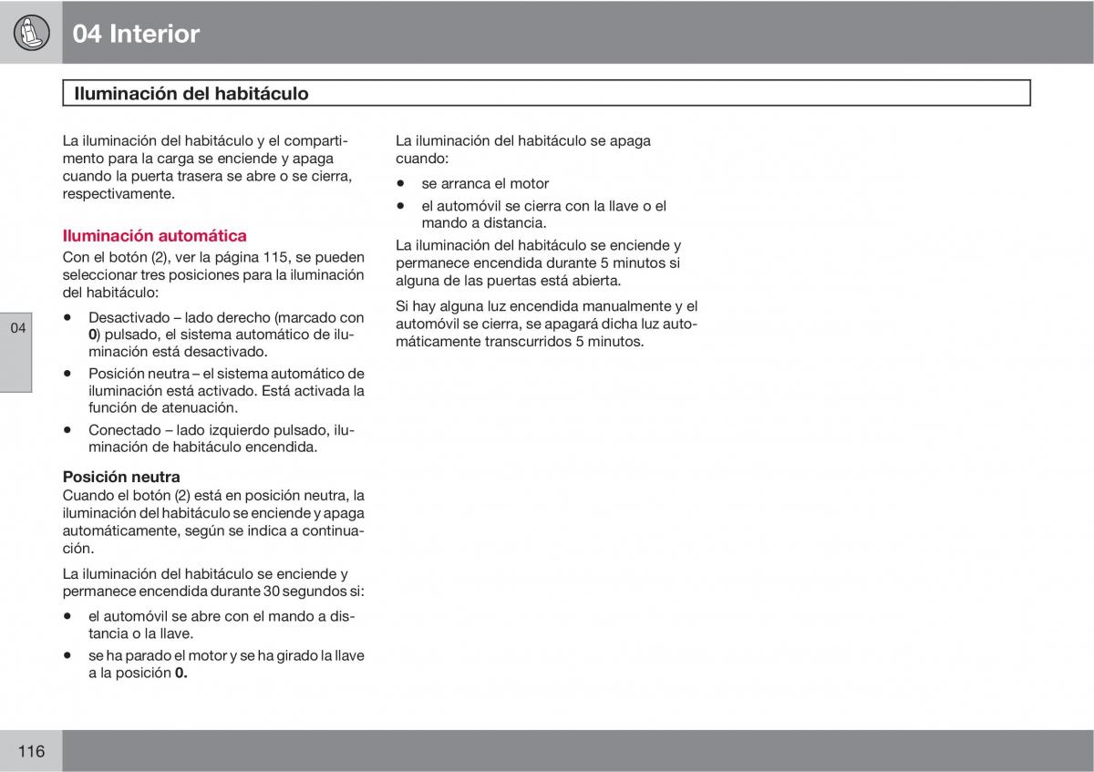 Volvo C30 manual del propietario / page 118