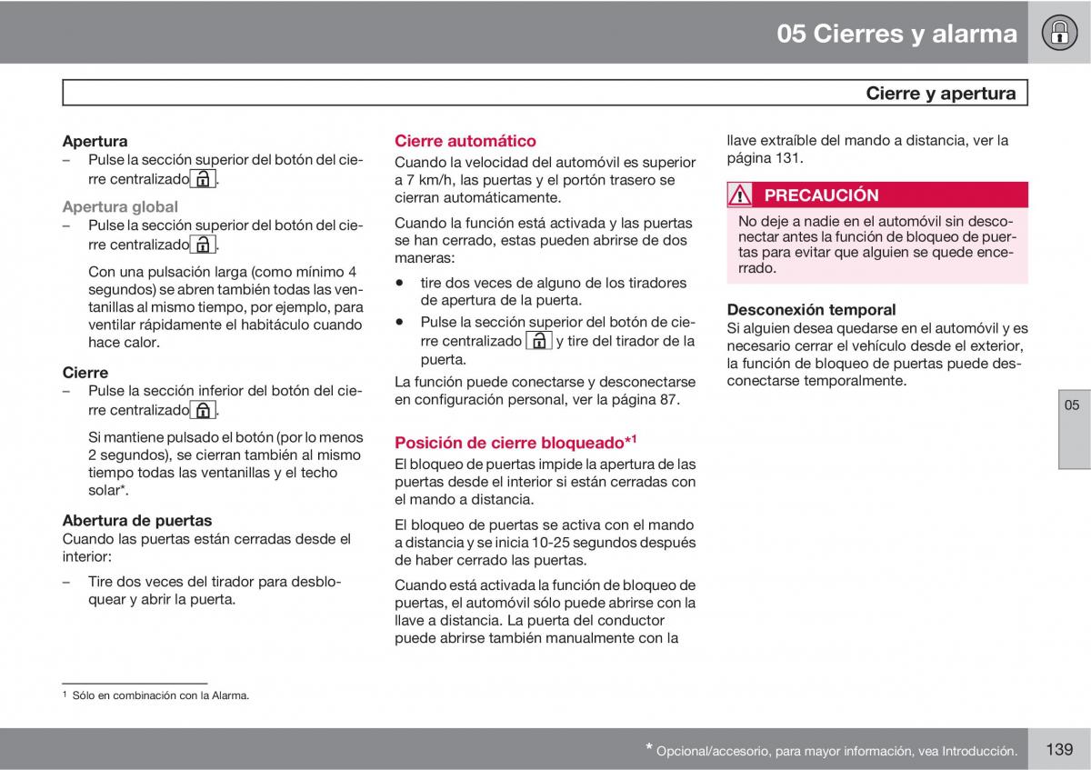 Volvo C30 manual del propietario / page 141