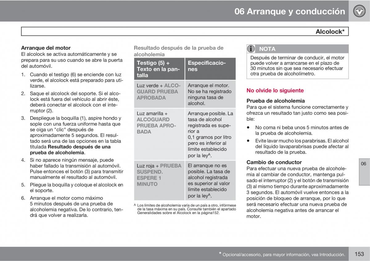 Volvo C30 manual del propietario / page 155