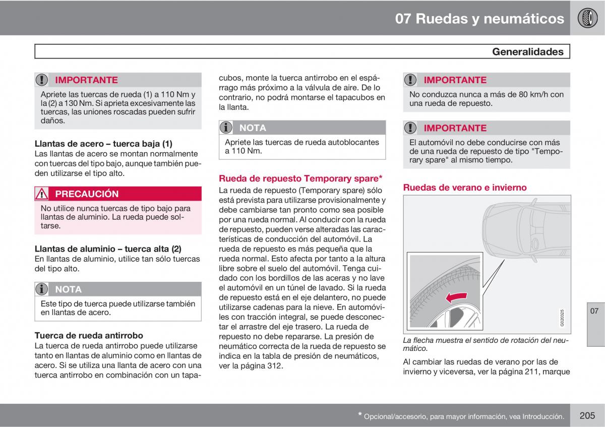 Volvo C30 manual del propietario / page 207