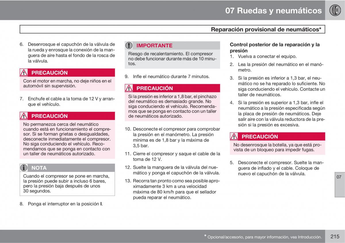 Volvo C30 manual del propietario / page 217