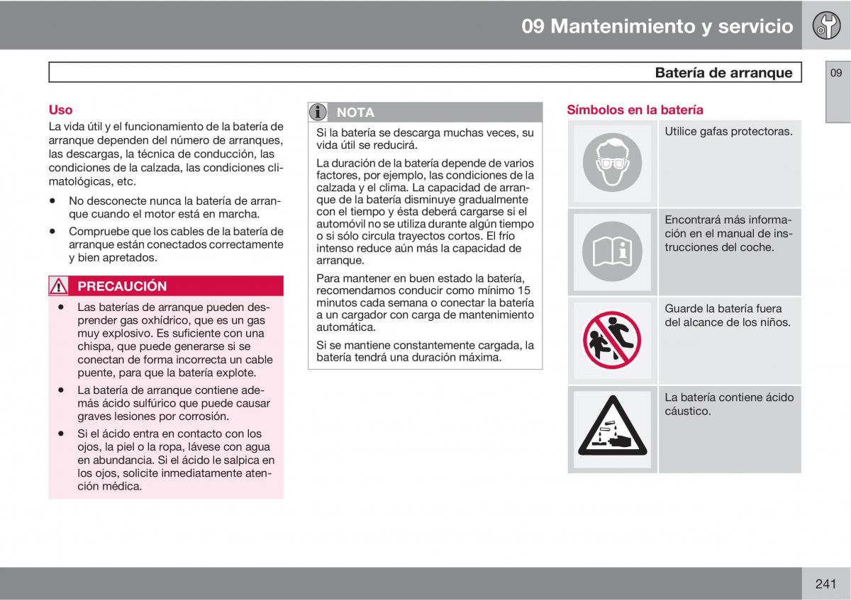 Volvo C30 manual del propietario / page 243