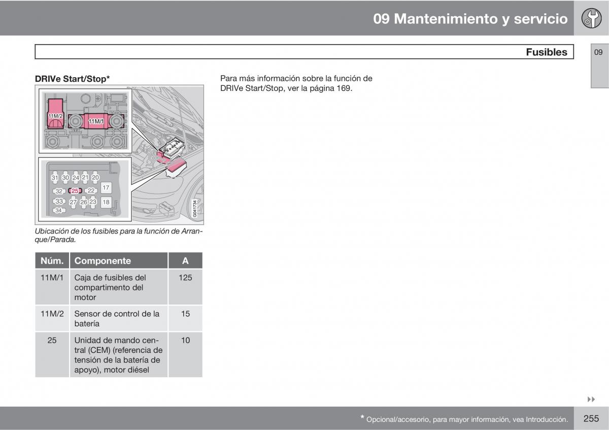 Volvo C30 manual del propietario / page 257