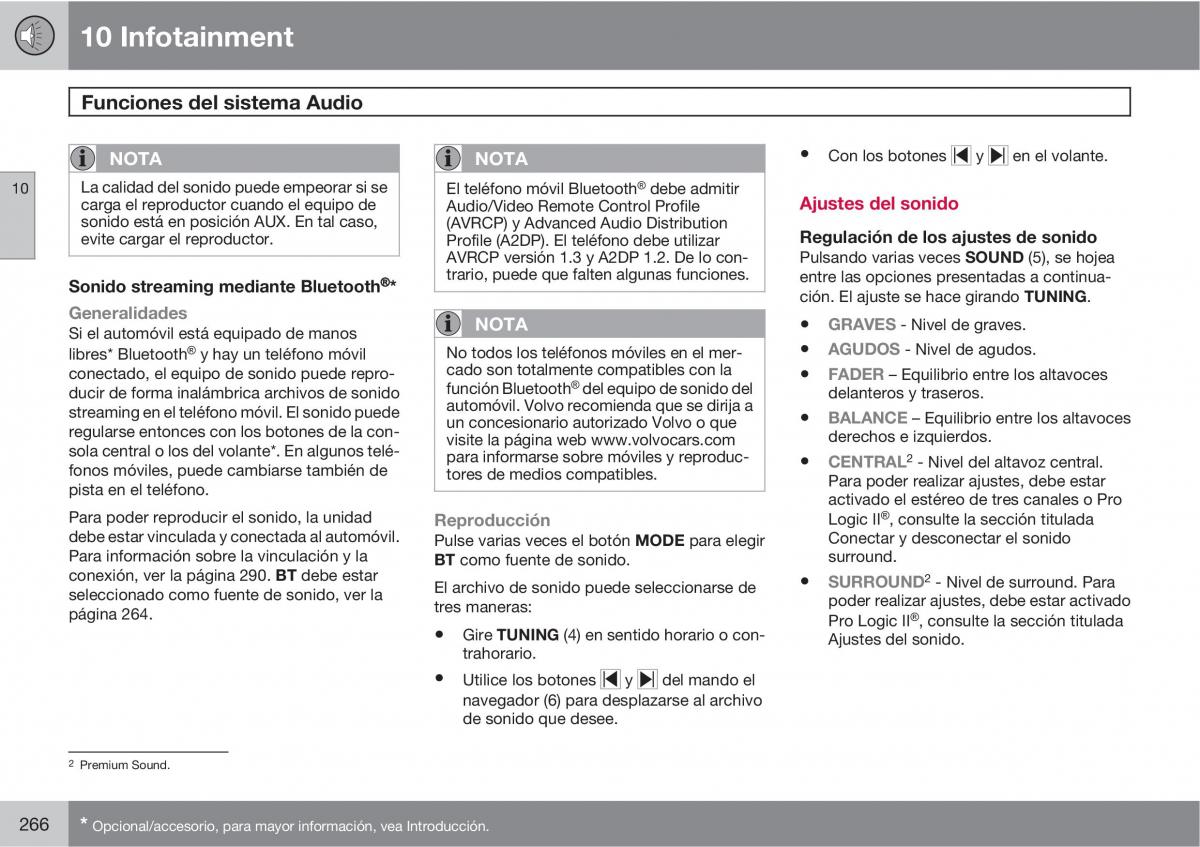 Volvo C30 manual del propietario / page 268