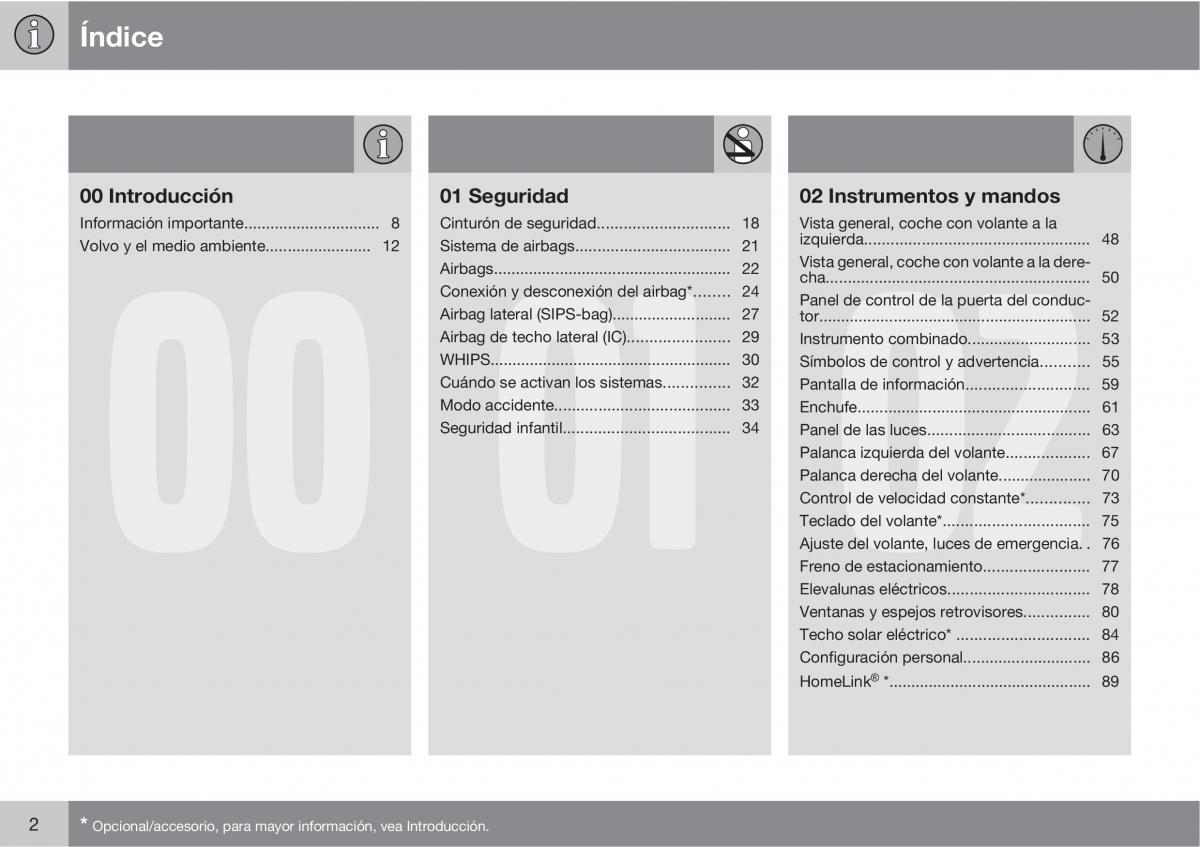 Volvo C30 manual del propietario / page 4