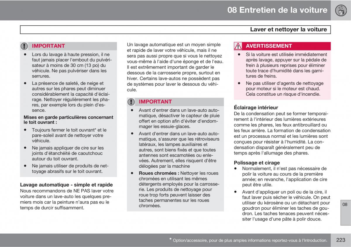 Volvo C30 manuel du proprietaire / page 225