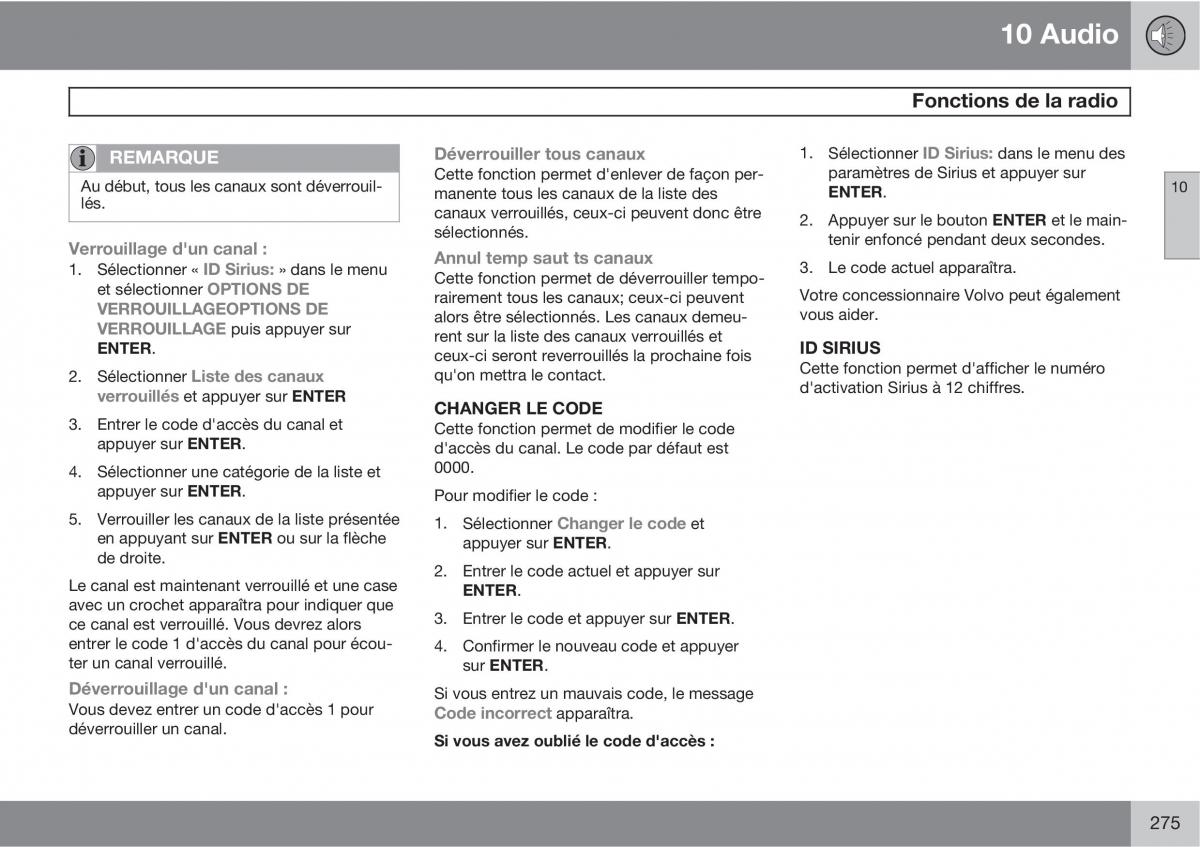 Volvo C30 manuel du proprietaire / page 277