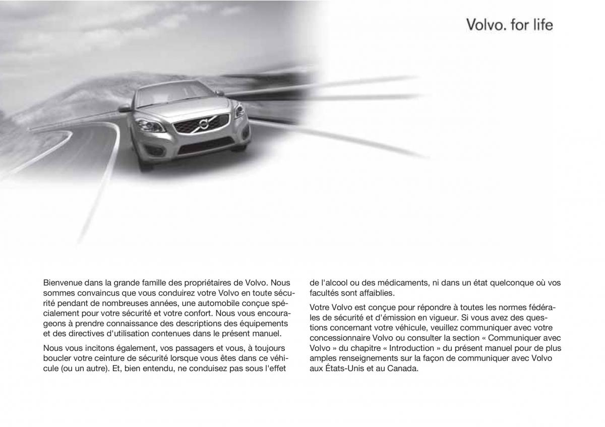 Volvo C30 manuel du proprietaire / page 3