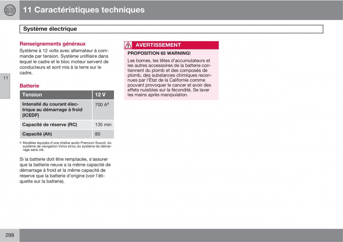 Volvo C30 manuel du proprietaire / page 300