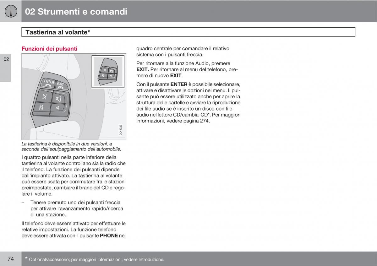 Volvo C30 manuale del proprietario / page 76