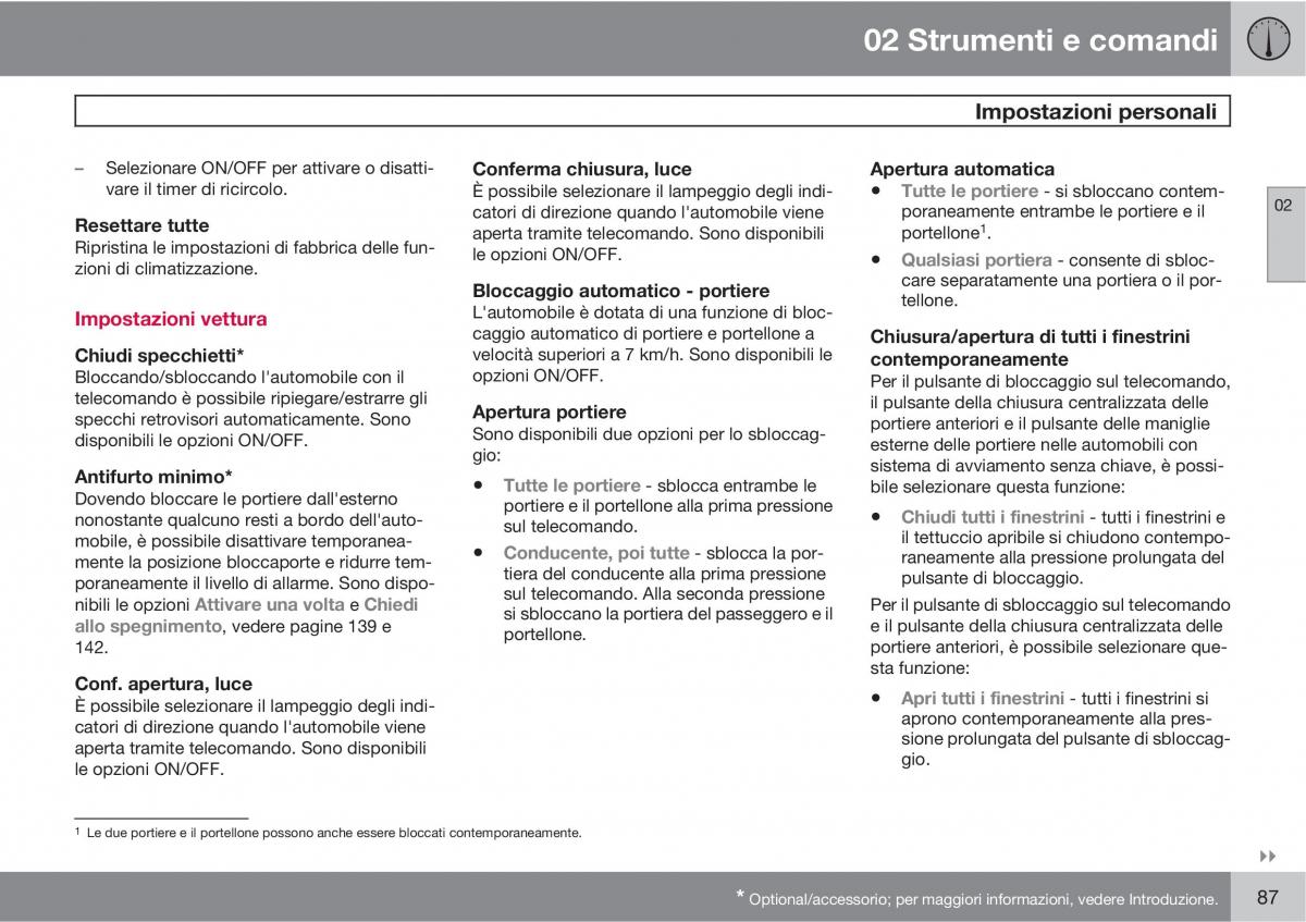 Volvo C30 manuale del proprietario / page 89