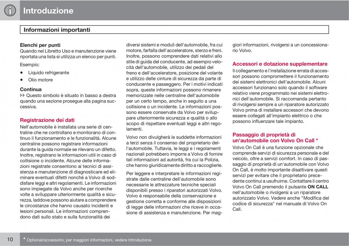 Volvo C30 manuale del proprietario / page 12