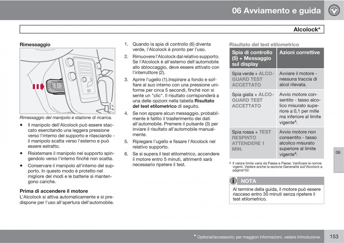 Volvo C30 manuale del proprietario / page 155