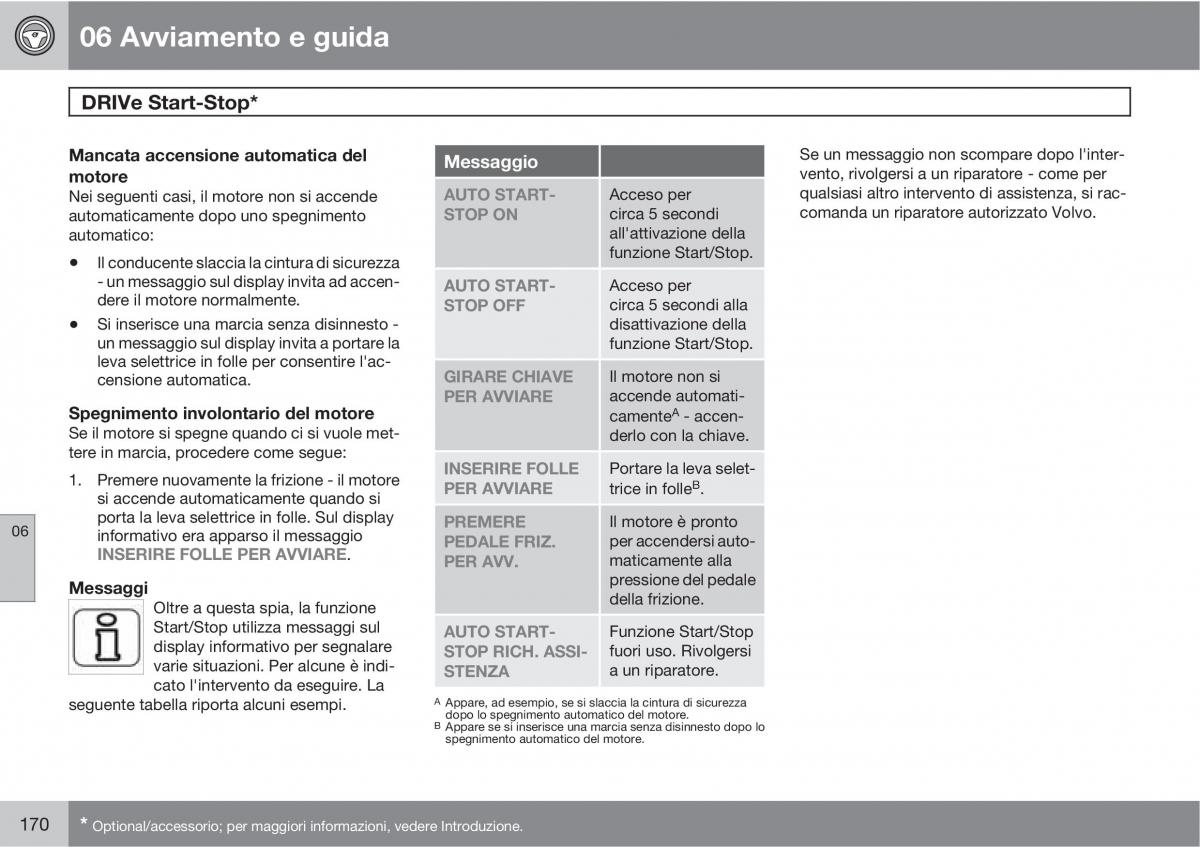 Volvo C30 manuale del proprietario / page 172