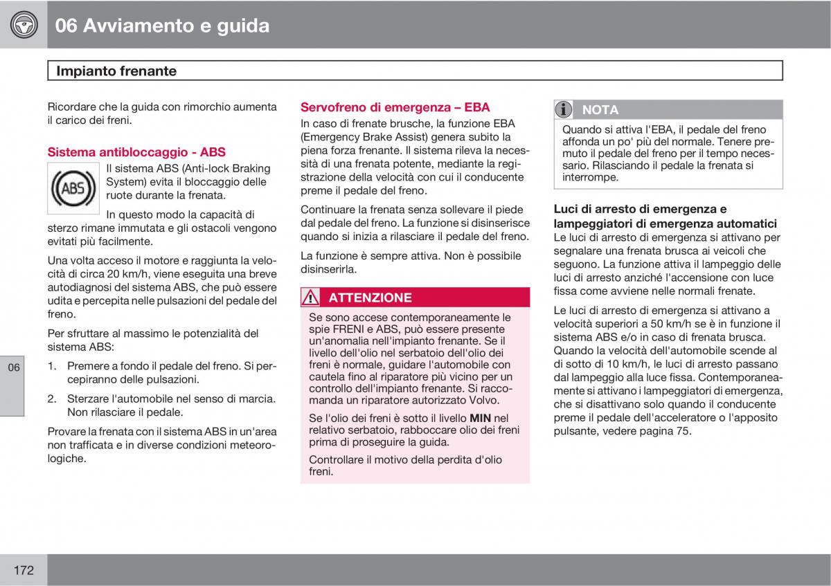 Volvo C30 manuale del proprietario / page 174