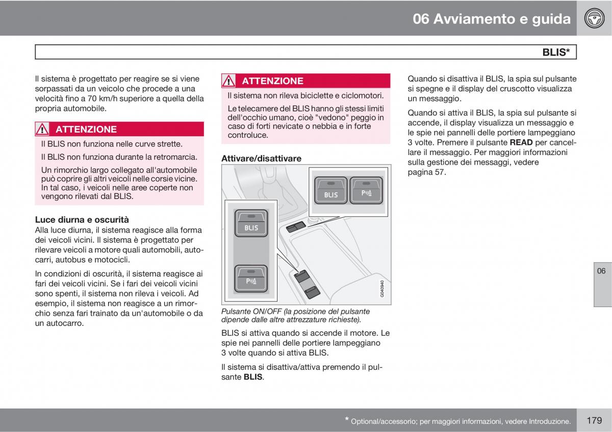 Volvo C30 manuale del proprietario / page 181