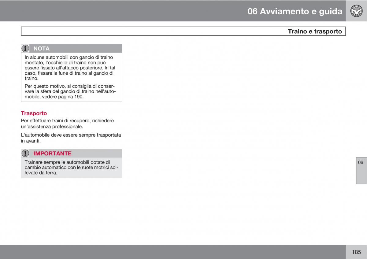 Volvo C30 manuale del proprietario / page 187