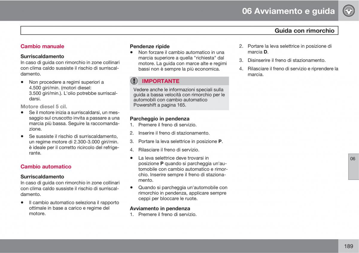 Volvo C30 manuale del proprietario / page 191