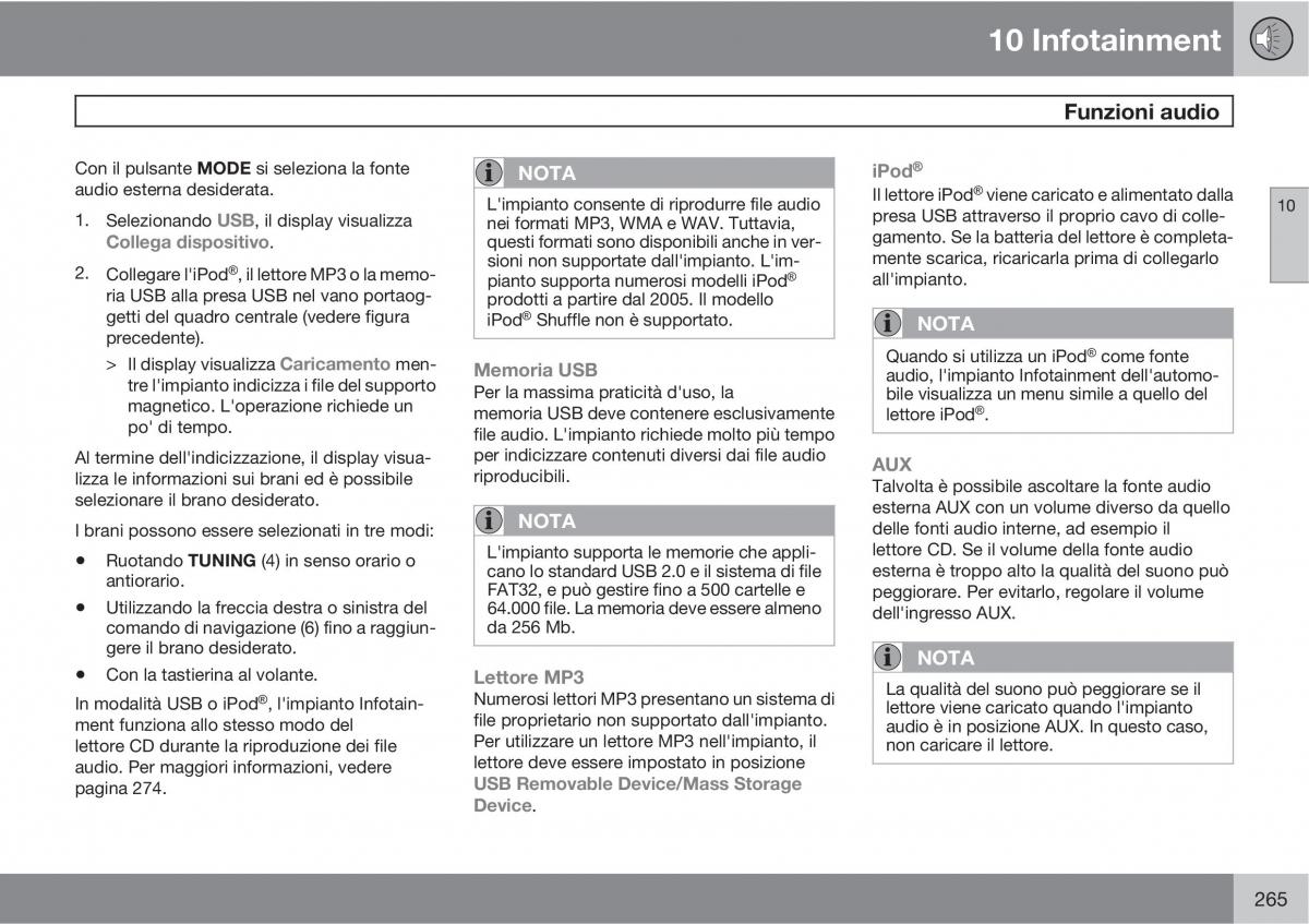 Volvo C30 manuale del proprietario / page 267