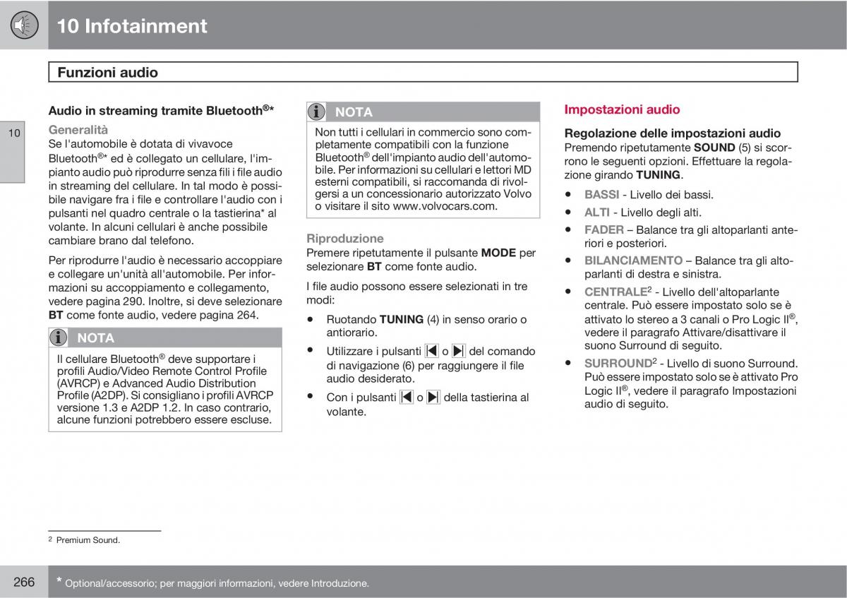 Volvo C30 manuale del proprietario / page 268