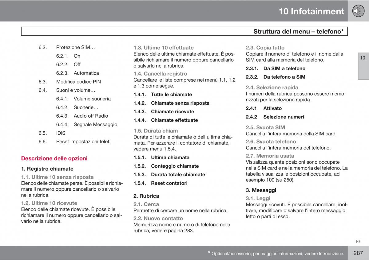 Volvo C30 manuale del proprietario / page 289