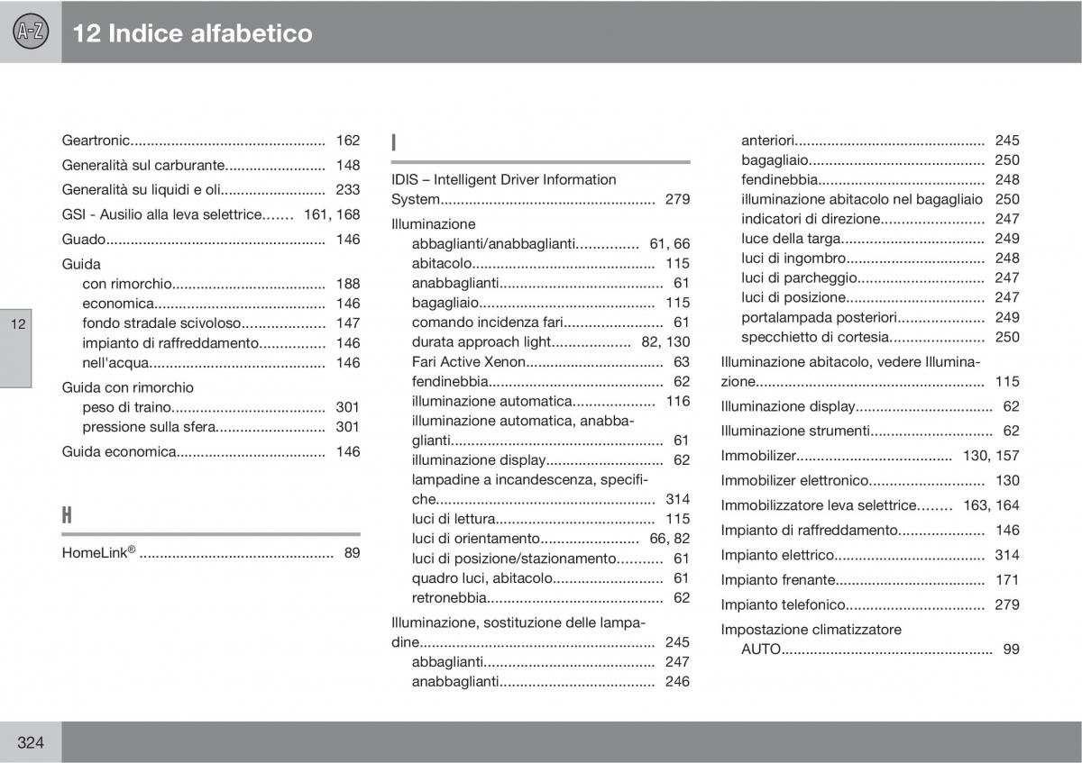 Volvo C30 manuale del proprietario / page 326