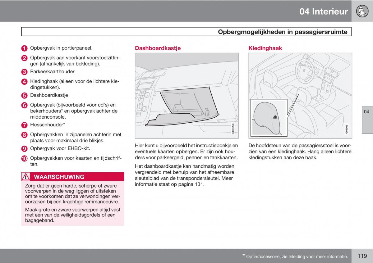 Volvo C30 handleiding / page 121